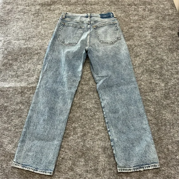 Abercrombie & Fitch The Ankle Straight High Rise Two Toned Denim Jeans - Picture 2 of 3
